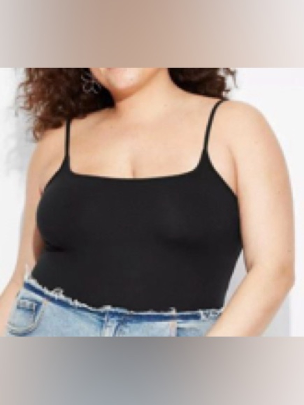 NWT Wild Fable Plus Size ButterBliss Black Spaghetti Strap Bodysuit